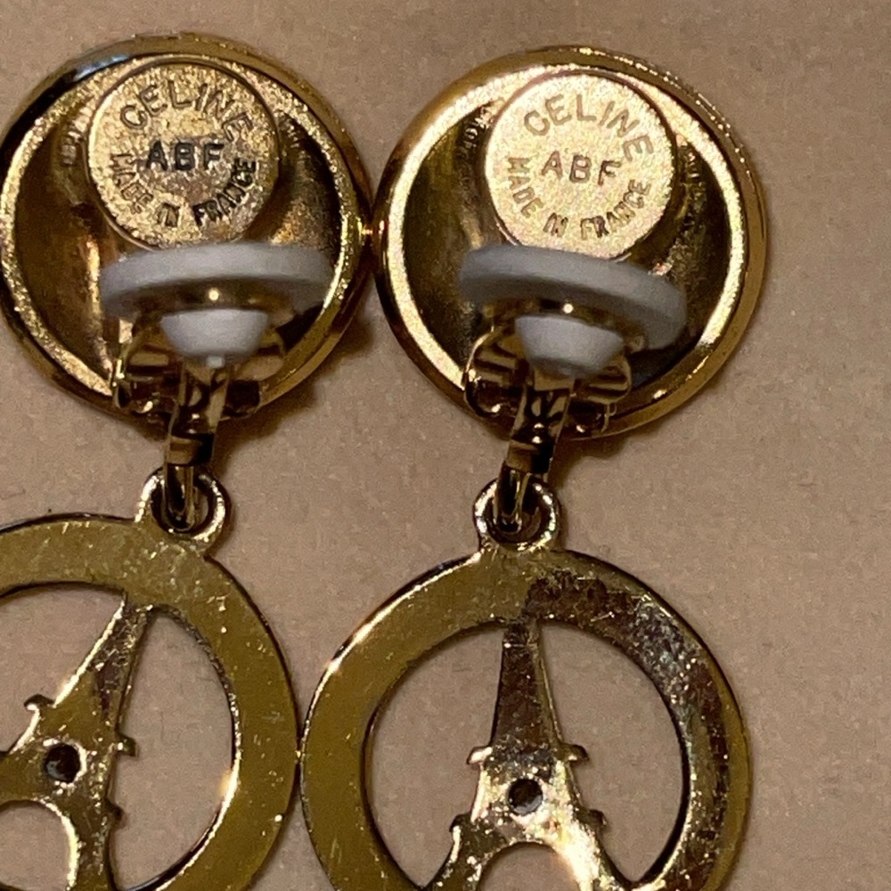 Preloveded Celine vintage Eiffel Tower clip on earrings excellent condition - Picture 4 of 5